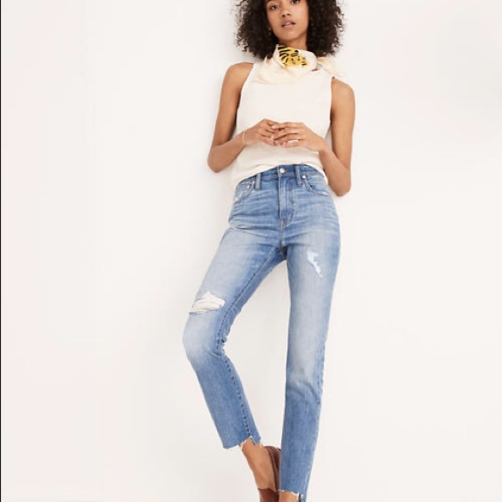 Madewell High Rise Slim Boyjean Stepped Hem
